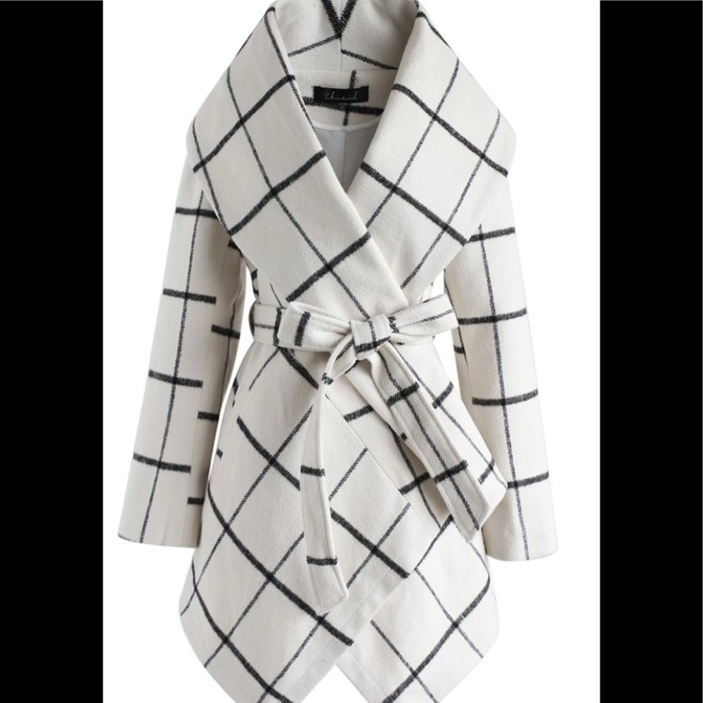 PRAIRIE GRID RABATO COAT IN WHITE